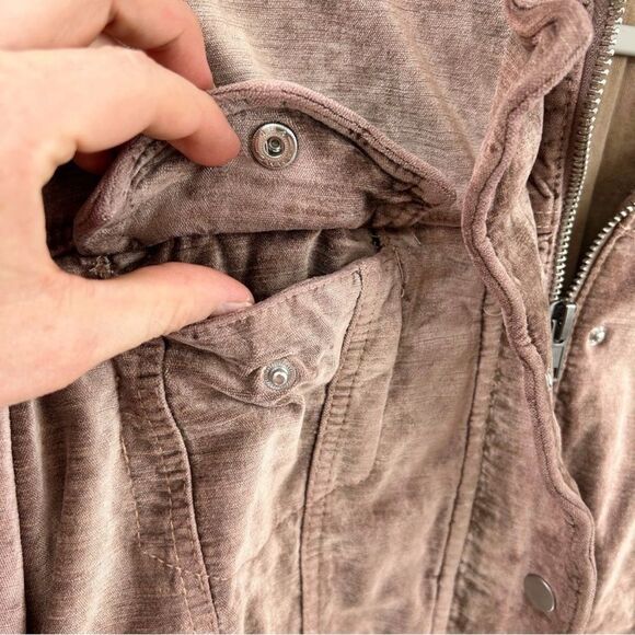 Free People Velvet Trucker Zip Up Snap Button Jacket Mauve XS/S - Picture 9 of 16